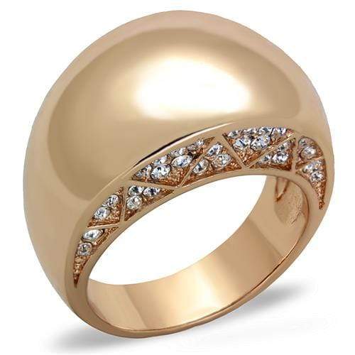 Rose Gold Rings TK1798 Rose Gold - Stainless Steel Ring with Crystal