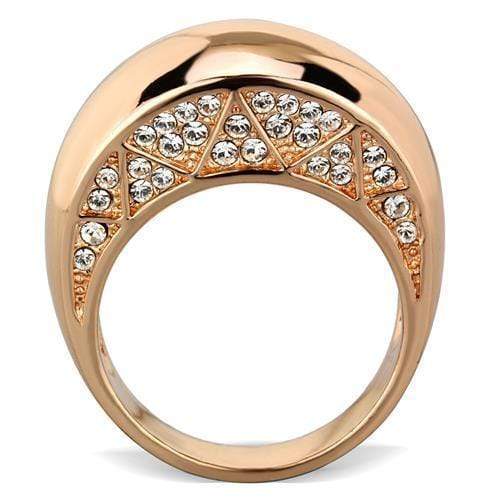 Rose Gold Rings TK1798 Rose Gold - Stainless Steel Ring with Crystal