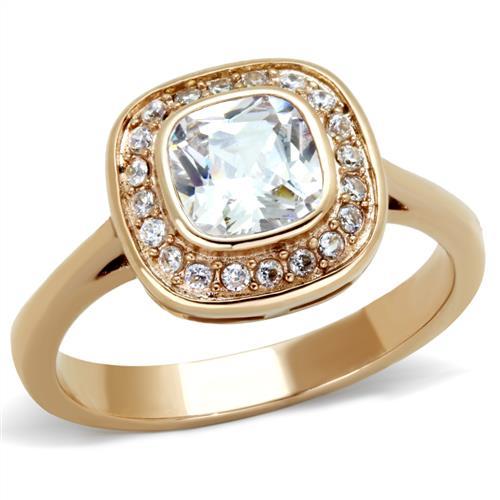 Rose Gold Rings TK1844 Rose Gold - Stainless Steel Ring with AAA Grade CZ