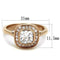 Rose Gold Rings TK1844 Rose Gold - Stainless Steel Ring with AAA Grade CZ