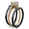 Rose Gold Rings TK2020 Rose Gold+ Black - Stainless Steel Ring with CZ