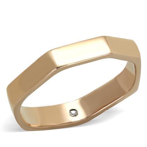 Rose Gold Rings TK2030 Rose Gold - Stainless Steel Ring with Crystal