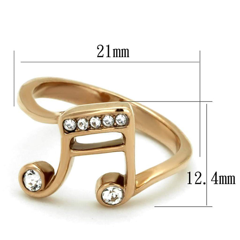 Rose Gold Rings TK2130 Rose Gold - Stainless Steel Ring with Crystal