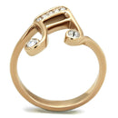 Rose Gold Rings TK2130 Rose Gold - Stainless Steel Ring with Crystal