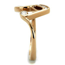 Rose Gold Rings TK2130 Rose Gold - Stainless Steel Ring with Crystal