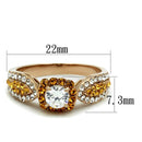 Rose Gold Rings TK2250 Rose Gold - Stainless Steel Ring with AAA Grade CZ