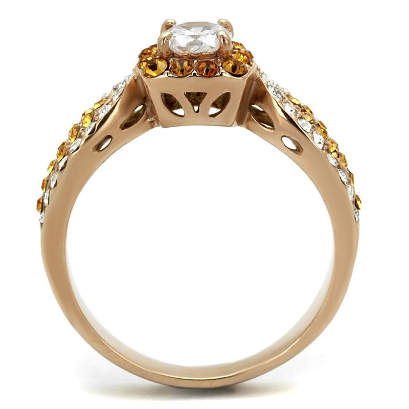 Rose Gold Rings TK2250 Rose Gold - Stainless Steel Ring with AAA Grade CZ