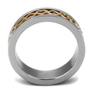 Rose Gold Rings TK2398 Two-Tone Rose Gold Stainless Steel Ring