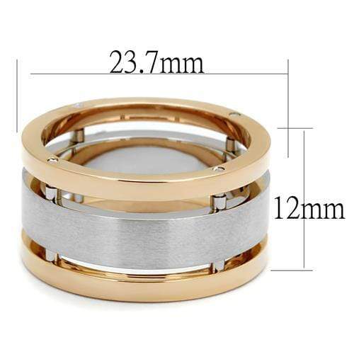 Rose Gold Rings TK2402 Two-Tone Rose Gold Stainless Steel Ring