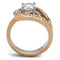 Rose Gold Rings TK2479 Two-Tone Rose Gold Stainless Steel Ring with CZ