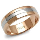 Rose Gold Rings TK2569 Two-Tone Rose Gold Stainless Steel Ring