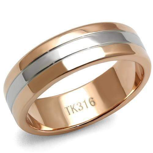 Rose Gold Rings TK2569 Two-Tone Rose Gold Stainless Steel Ring