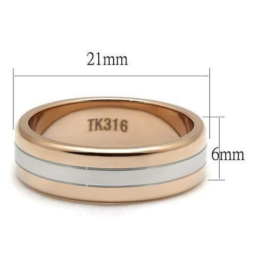 Silver Jewelry Rings Rose Gold Rings TK2569 Two-Tone Rose Gold Stainless Steel Ring Alamode Fashion Jewelry Outlet