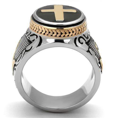 Rose Gold Rings TK2623 Two-Tone Rose Gold Stainless Steel Ring with Epoxy