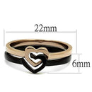 Rose Gold Rings TK2650 Rose Gold+ Black - Stainless Steel Ring