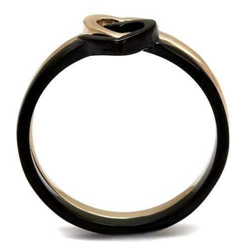 Rose Gold Rings TK2650 Rose Gold+ Black - Stainless Steel Ring