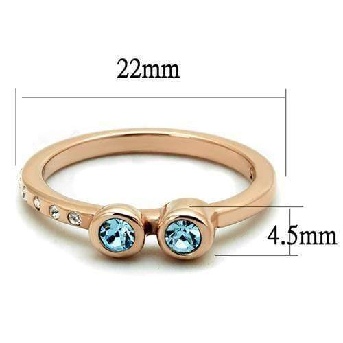 Rose Gold Rings TK2807 Rose Gold - Stainless Steel Ring with Crystal