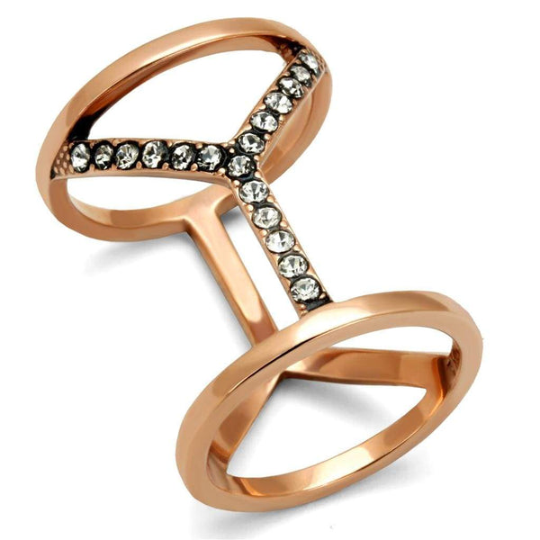 Rose Gold Rings TK2825 Rose Gold - Stainless Steel Ring with Crystal