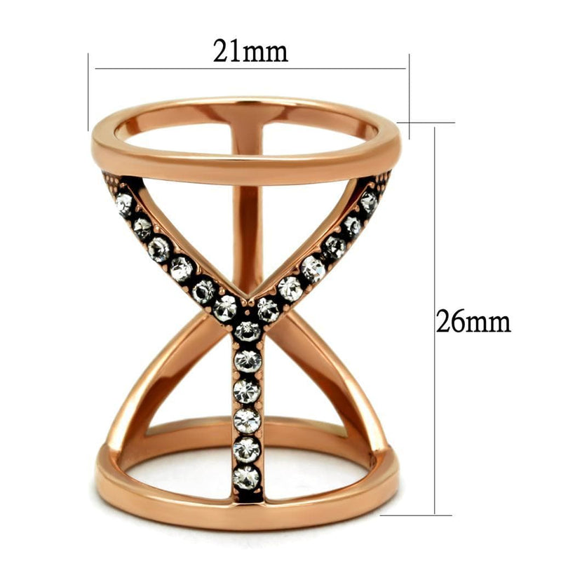 Rose Gold Rings TK2825 Rose Gold - Stainless Steel Ring with Crystal