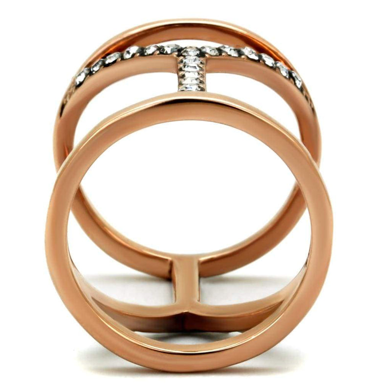 Rose Gold Rings TK2825 Rose Gold - Stainless Steel Ring with Crystal