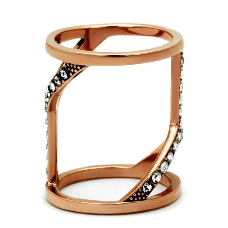 Rose Gold Rings TK2825 Rose Gold - Stainless Steel Ring with Crystal