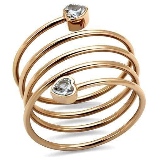 Rose Gold Rings TK2836 Rose Gold - Stainless Steel Ring with AAA Grade CZ