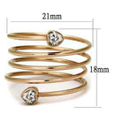 Rose Gold Rings TK2836 Rose Gold - Stainless Steel Ring with AAA Grade CZ