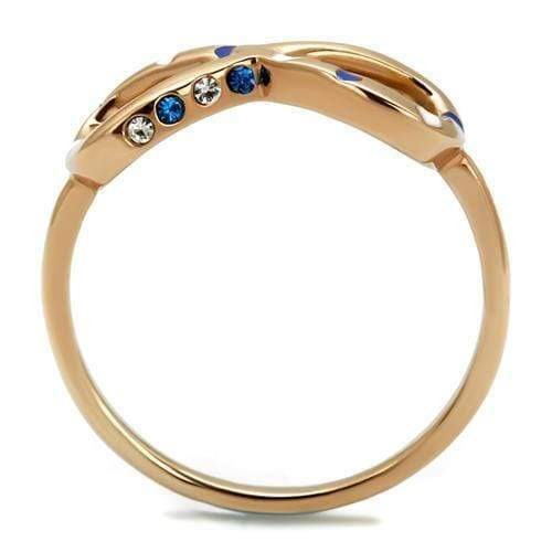 Rose Gold Rings TK2966 Rose Gold - Stainless Steel Ring with Crystal