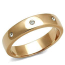 Rose Gold Rings TK3107 Rose Gold - Stainless Steel Ring with Crystal