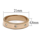 Rose Gold Rings TK3107 Rose Gold - Stainless Steel Ring with Crystal