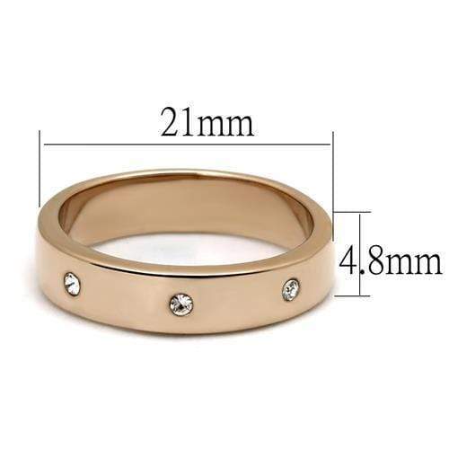 Rose Gold Rings TK3107 Rose Gold - Stainless Steel Ring with Crystal