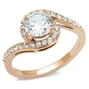 Rose Gold Rings TK3178 Rose Gold - Stainless Steel Ring with AAA Grade CZ