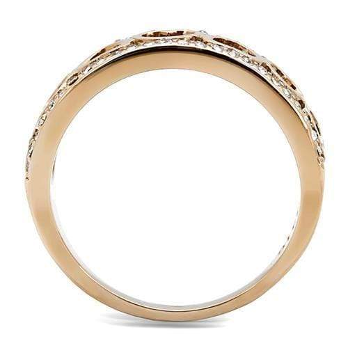 Rose Gold Rings TK3194 Rose Gold - Stainless Steel Ring with Crystal