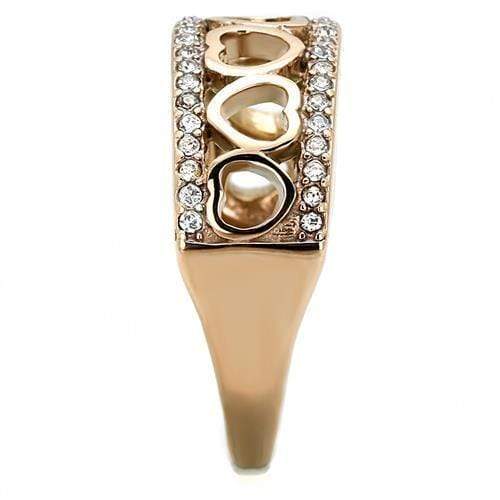 Rose Gold Rings TK3194 Rose Gold - Stainless Steel Ring with Crystal