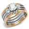 Rose Gold Rings TK3212 Two-Tone Rose Gold Stainless Steel Ring with CZ