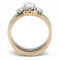 Rose Gold Rings TK3212 Two-Tone Rose Gold Stainless Steel Ring with CZ