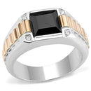 Rose Gold Rings TK3227 Two-Tone Rose Gold Stainless Steel Ring with Synthetic