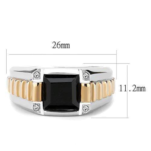 Rose Gold Rings TK3227 Two-Tone Rose Gold Stainless Steel Ring with Synthetic