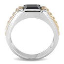 Rose Gold Rings TK3227 Two-Tone Rose Gold Stainless Steel Ring with Synthetic