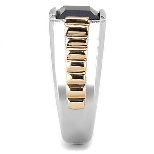 Rose Gold Rings TK3227 Two-Tone Rose Gold Stainless Steel Ring with Synthetic