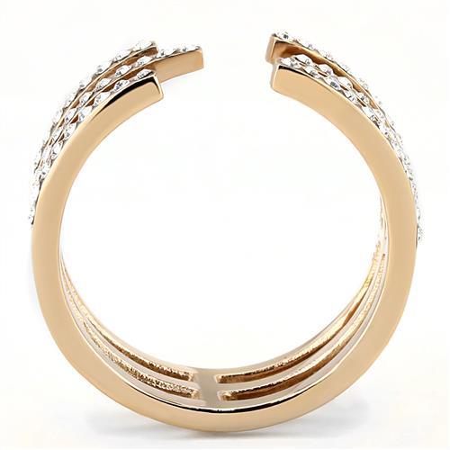 Rose Gold Rings TK3236 Rose Gold - Stainless Steel Ring with Crystal