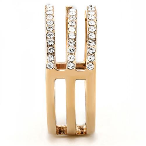 Rose Gold Rings TK3236 Rose Gold - Stainless Steel Ring with Crystal