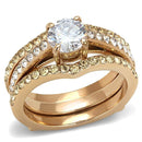 Rose Gold Rings TK3264 Rose Gold - Stainless Steel Ring with AAA Grade CZ