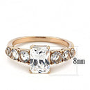 Rose Gold Rings TK3517 Rose Gold - Stainless Steel Ring with AAA Grade CZ