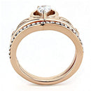 Rose Gold Rings TK3518 Rose Gold - Stainless Steel Ring with AAA Grade CZ