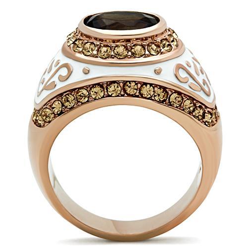 Silver Jewelry Rings Rose Gold Wedding Rings GL203 Rose Gold - Brass Ring with Synthetic Alamode Fashion Jewelry Outlet