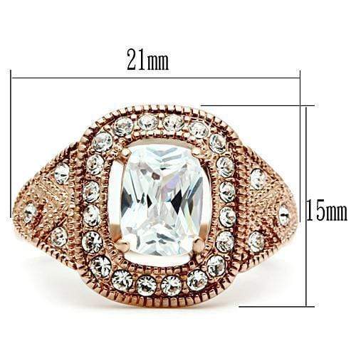 Silver Jewelry Rings Rose Gold Wedding Rings GL215 Rose Gold - Brass Ring with AAA Grade CZ Alamode Fashion Jewelry Outlet