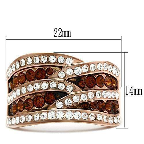 Silver Jewelry Rings Rose Gold Wedding Rings GL217 Rose Gold - Brass Ring with Top Grade Crystal Alamode Fashion Jewelry Outlet