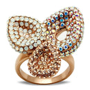 Silver Jewelry Rings Rose Gold Wedding Rings GL219 Rose Gold - Brass Ring with Top Grade Crystal Alamode Fashion Jewelry Outlet