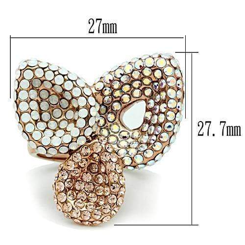 Silver Jewelry Rings Rose Gold Wedding Rings GL219 Rose Gold - Brass Ring with Top Grade Crystal Alamode Fashion Jewelry Outlet